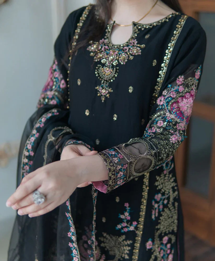 Meer Chiffon Embroidered 3pcs